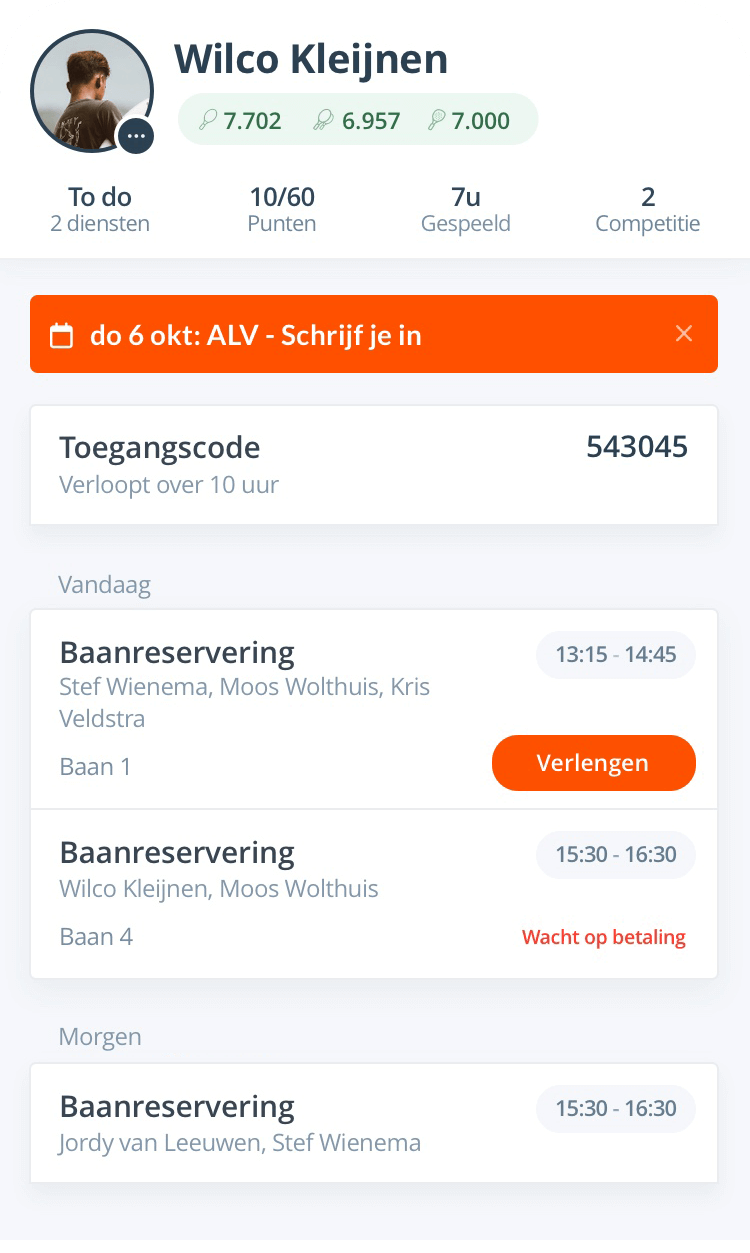 OrangePlatz ClubApp auf dem Smartphone